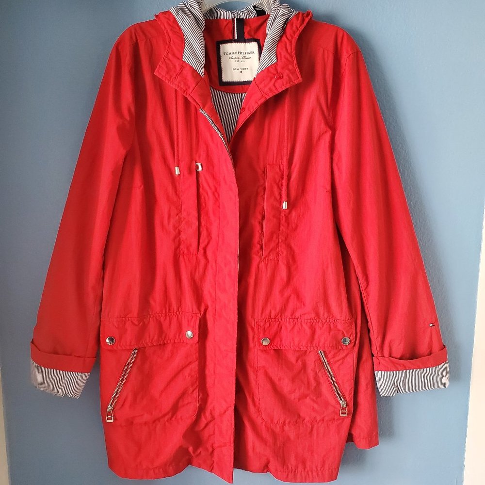 TOMMY HILFIGER, Size L, Red Raincoat